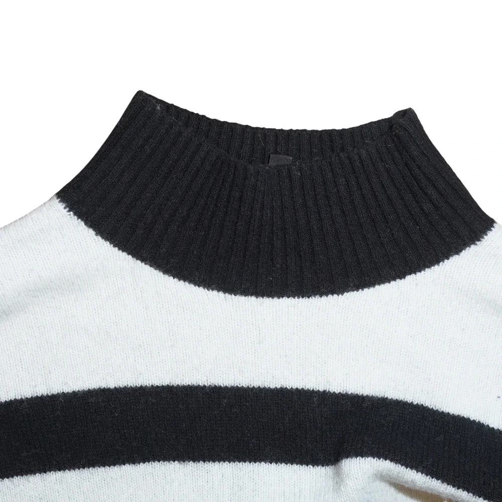 BCBGMAXAZRIA Women's Sweater Sz M (Fits L & XL) Striped Mock-Neck Lagenlook GUC - Picture 6 of 14